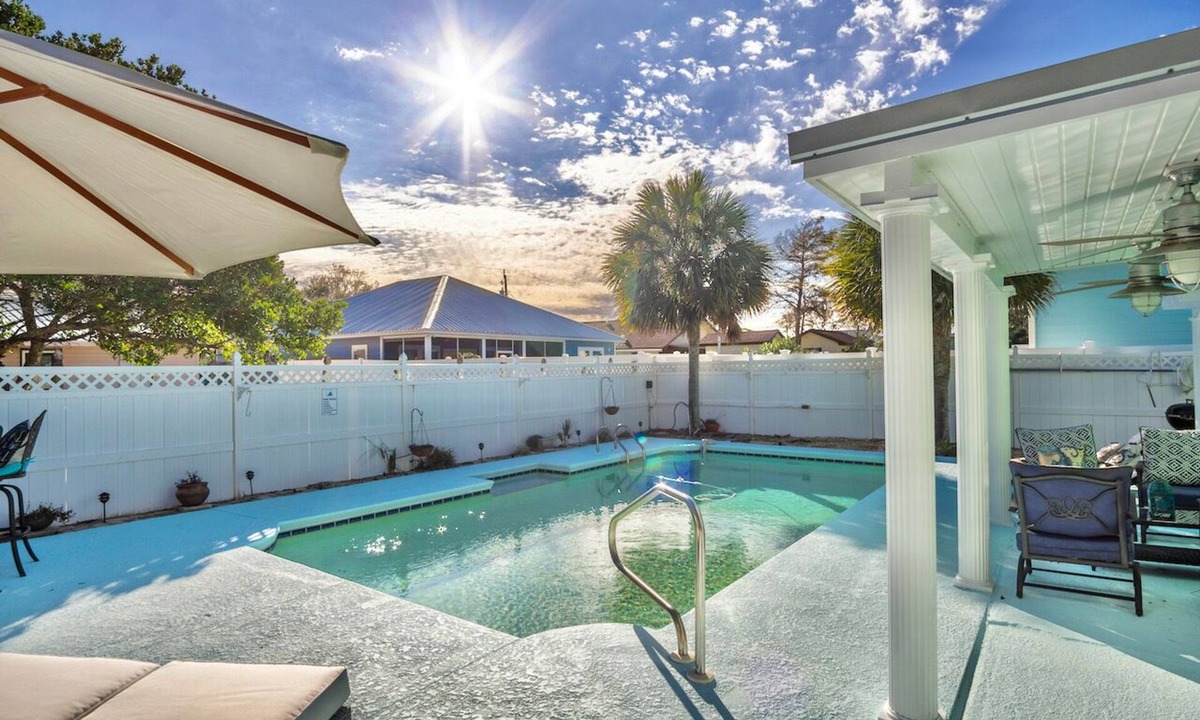 Riviera Beach House | Short Walk to Beach! Private Pool with Backyard Oasis!