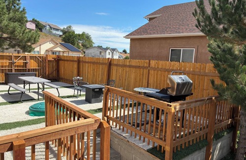 Cheyenne Meadows House | 4-BR Stratmoor Hills Retreat with Hot Tub, BBQ, Fire Pit - Near All Attractions