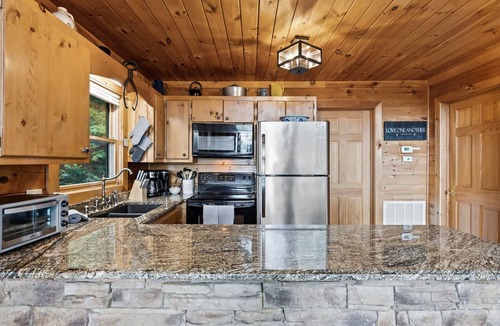 Morganton House | Cabin Sweet Cabin Hot Tub Game Room Dog Friendly