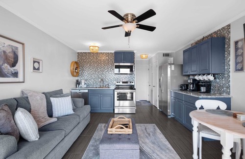Folly Field Condo | Couples Retreat with Modern Vibes. Ocean Views from Balcony. King Bed - C353