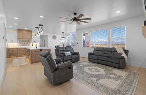 Payson House | Luxury Farm Retreat with Theater Room & Panoramic Mountain Views