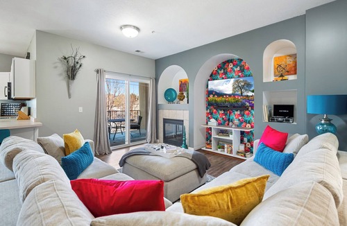 West Jordan Condo | NEW! Stylish, Bright, Open, Mountain Views, King Beds, Fireplace, Two Balconies!