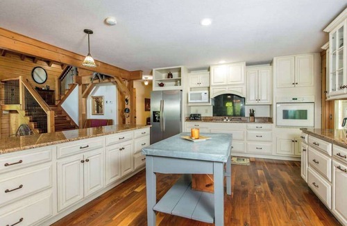 Rutherfordton House | Riverside opulence with game room, private heated pool, hot tub & firepit