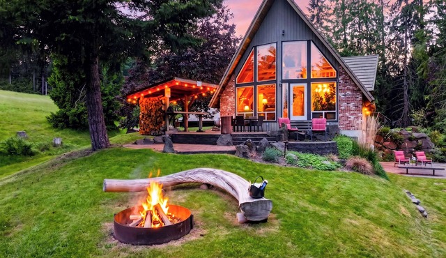 3-Acre A-Frame Retreat + Firepit + Outdoor Dining | Mins to Ferry and Beaches in Clinton