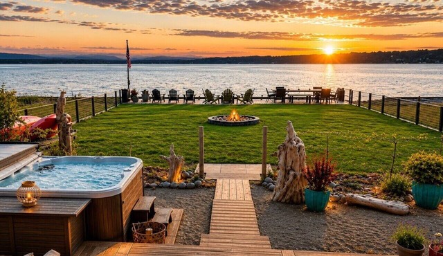Beachfront I Hot Tub | EV Charger | Fire Pit in Clinton