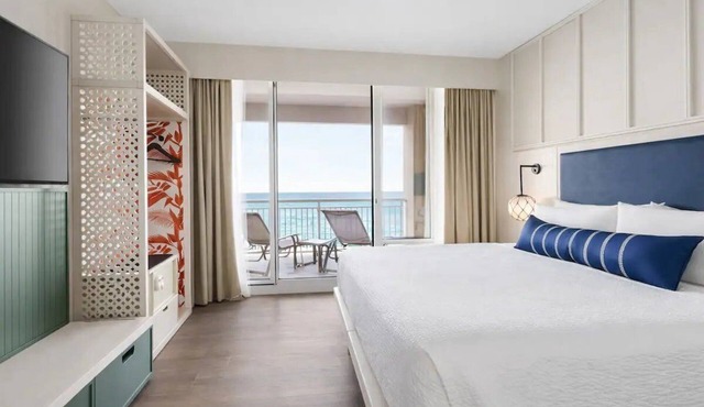 Split King | Palm & Tide | Private Sleeping Areas | Old Florida Style