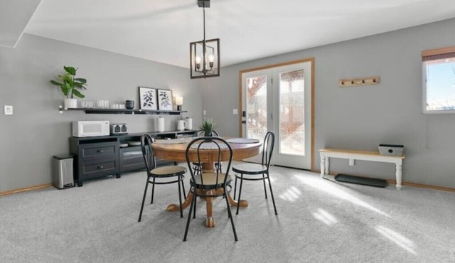 The Dwelling Place- Spacious 2BR Fireplace Big TV Private Lower Level Two Parks