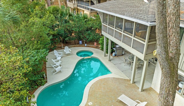 Tropical Retreat | 600 Feet to Beach | Private Pool & Spa | Designer Decor | 16 Oyster Catcher Road in Hilton Head Island